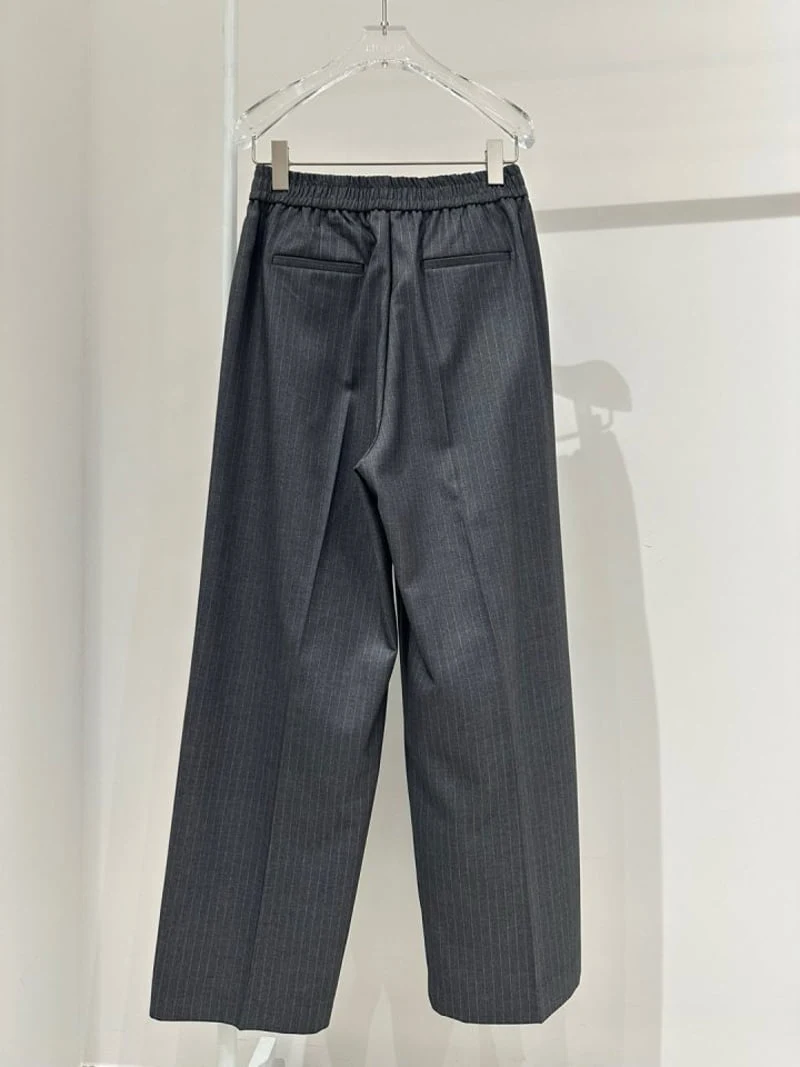 Neroli36 - Korean Women Fashion - #restrostyle - Stripe Miu Band Pants - 2