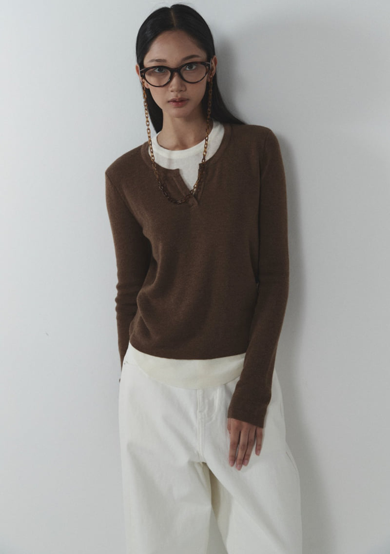 Neroli36 - Korean Women Fashion - #womensfashion - M Double Knit Top - 2