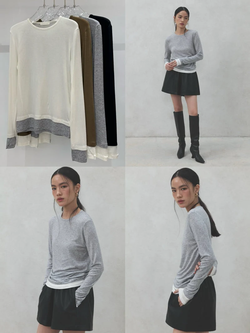 Neroli36 - Korean Women Fashion - #womensfashion - Wool Layered Tee - 10