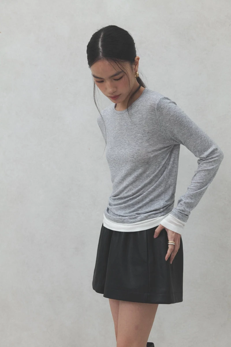 Neroli36 - Korean Women Fashion - #momslook - Wool Layered Tee - 4