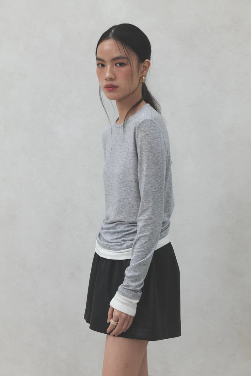 Neroli36 - Korean Women Fashion - #womensfashion - Wool Layered Tee - 6