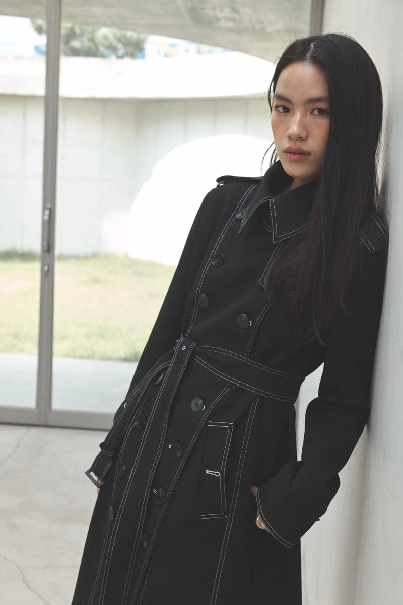 Neroli36 - Korean Women Fashion - #momslook - Stitch Trench Coat - 4