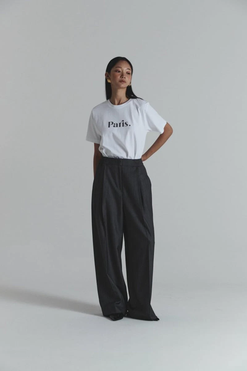 Neroli36 - Korean Women Fashion - #womensfashion - Stripe Miu Band Pants - 8