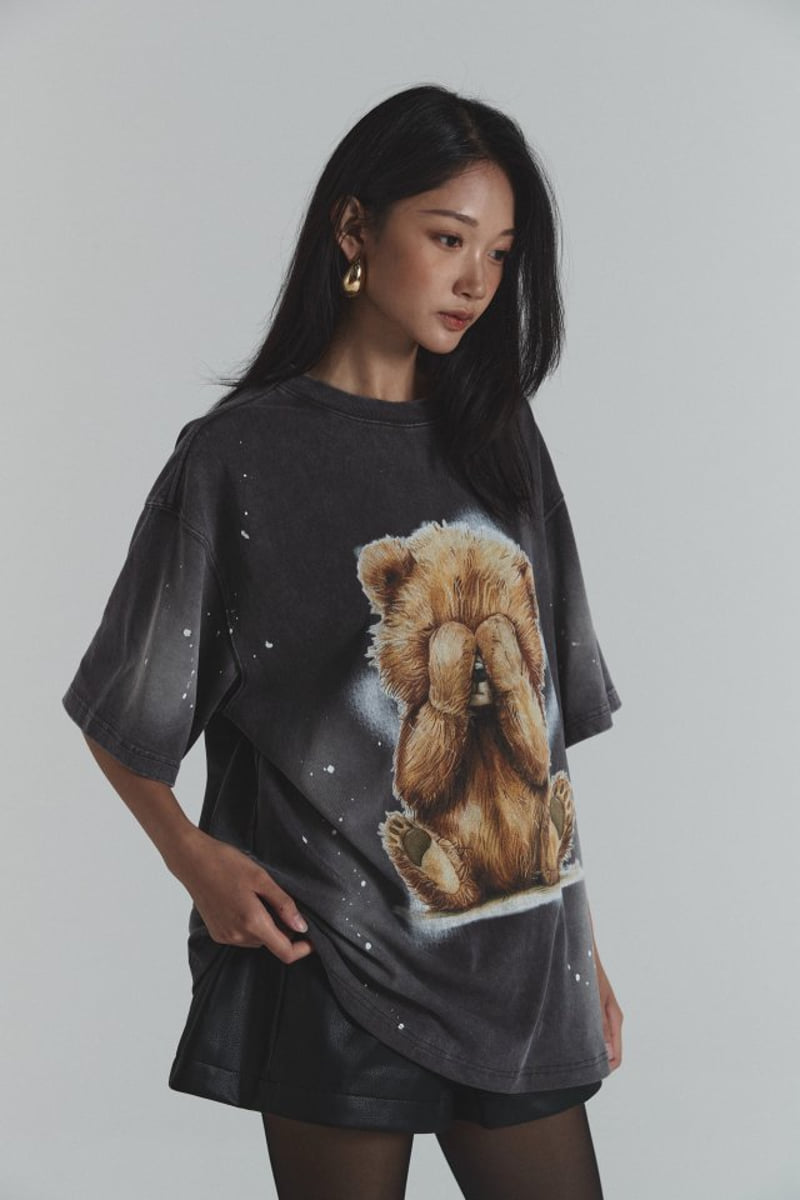 Neroli36 - Korean Women Fashion - #womensfashion - Digital Bear Tee - 9