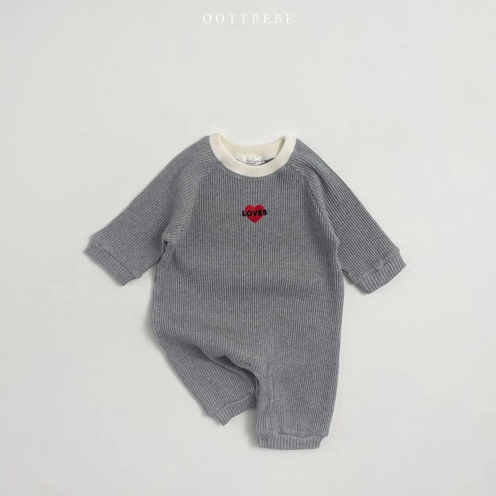 Oott Bebe - Korean Baby Fashion - #babyboutiqueclothing - Love Waffle Bodysuit - 5