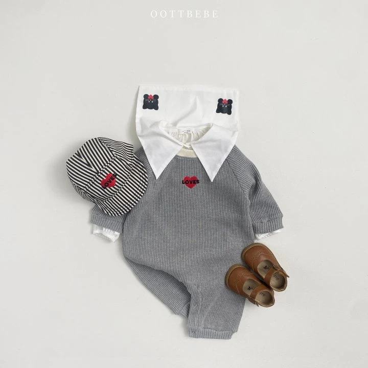 Oott Bebe - Korean Baby Fashion - #babyoninstagram - Love Waffle Bodysuit - 11