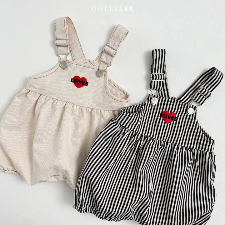 Oott Bebe - Korean Baby Fashion - #babywear - Love Suspener Bodysuit - 3