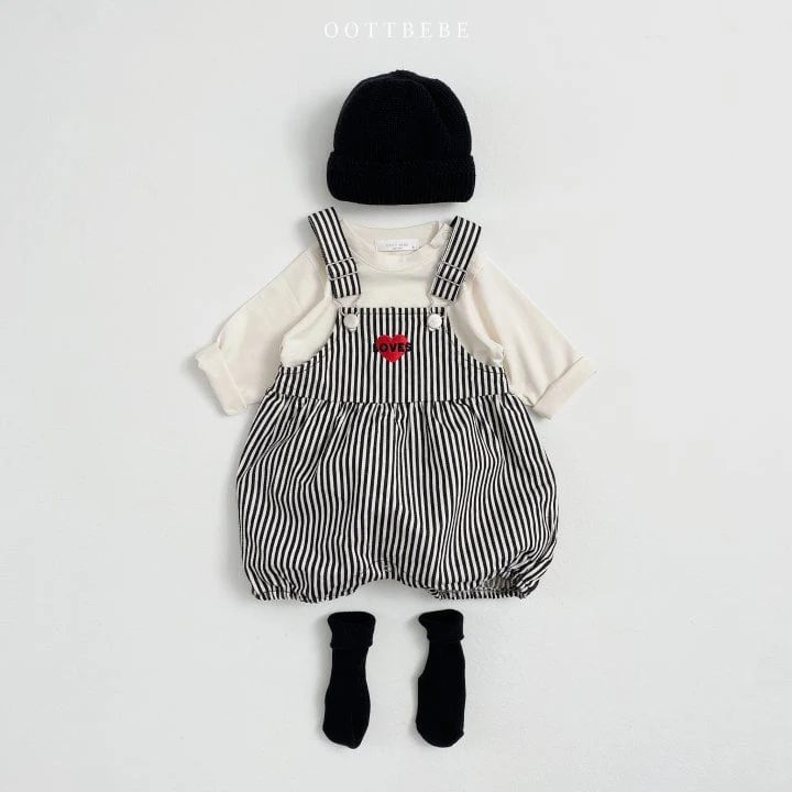 Oott Bebe - Korean Baby Fashion - #smilingbaby - Love Suspener Bodysuit - 6