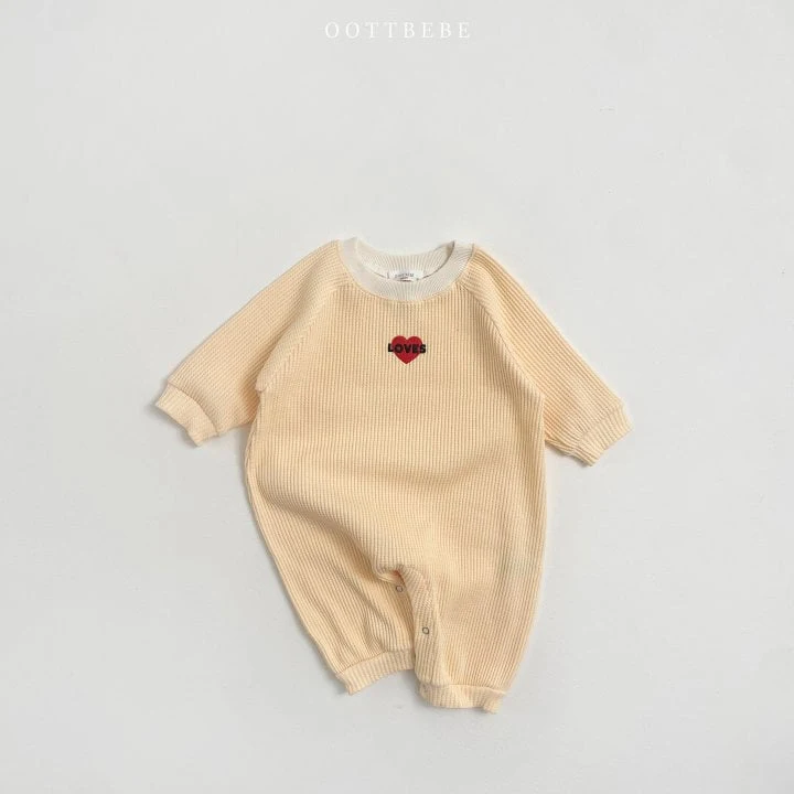 Oott Bebe - Korean Baby Fashion - #smilingbaby - Love Waffle Bodysuit - 3