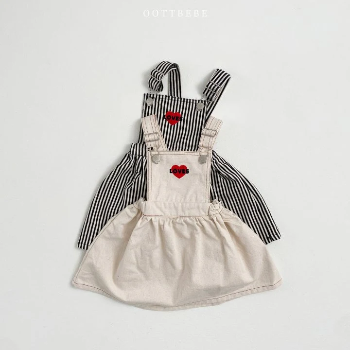 Oott Bebe - Korean Children Fashion - #childofig - Love Suspender One-piece - 3