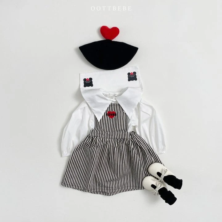 Oott Bebe - Korean Children Fashion - #kidsstore - Love Suspender One-piece - 9