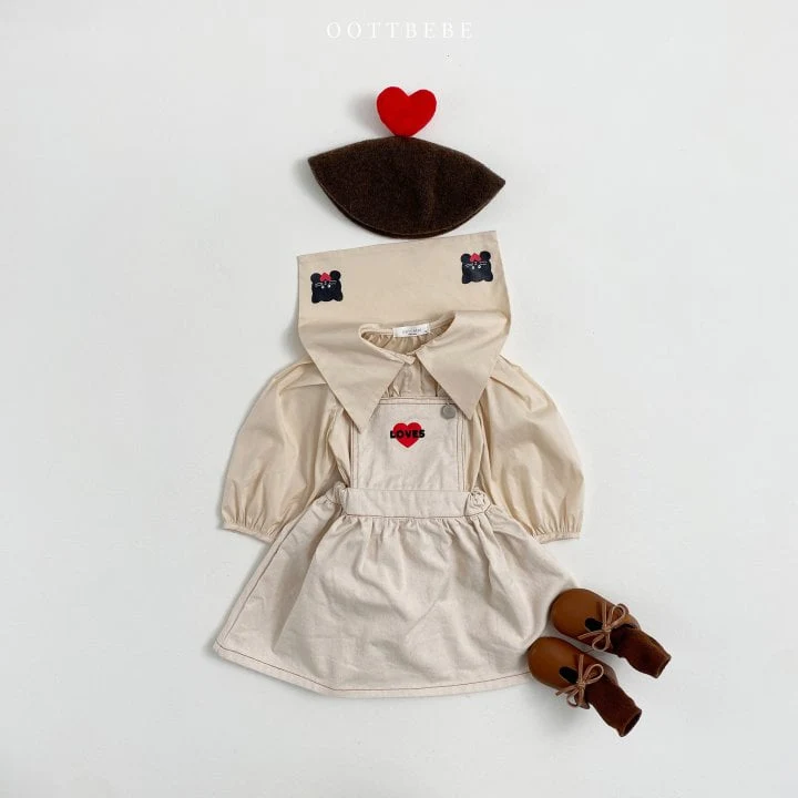 Oott Bebe - Korean Children Fashion - #kidzfashiontrend - Love Suspender One-piece - 10