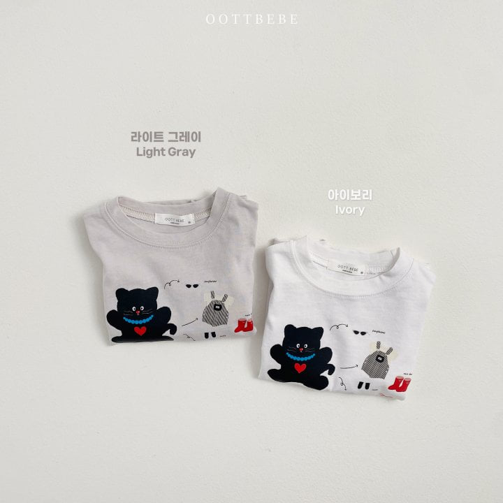 Oott Bebe - Korean Children Fashion - #magicofchildhood - Picnic Cat Tee - 6