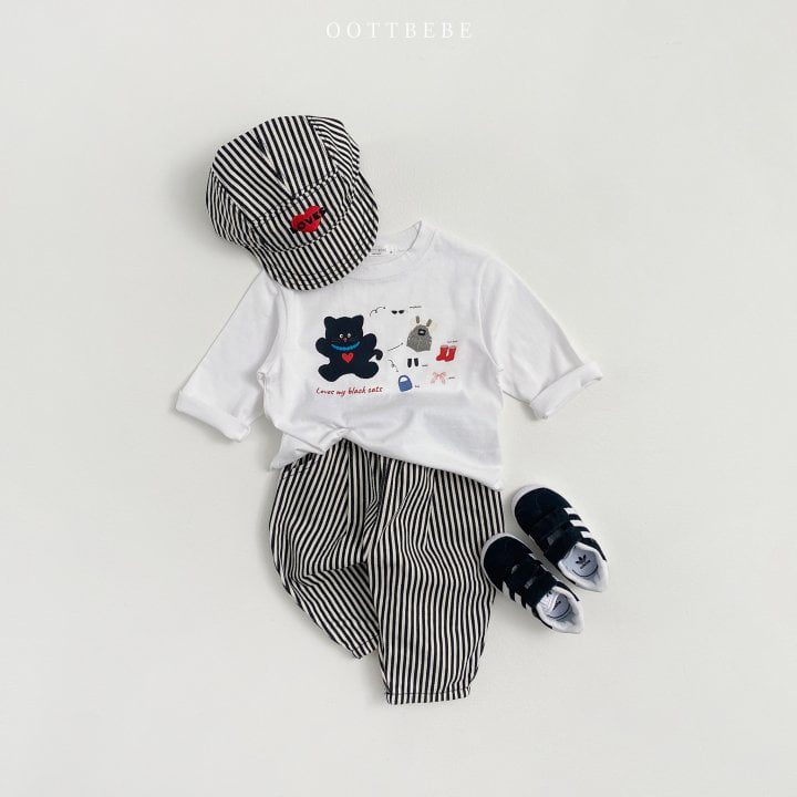 Oott Bebe - Korean Children Fashion - #minifashionista - Picnic Cat Tee - 7