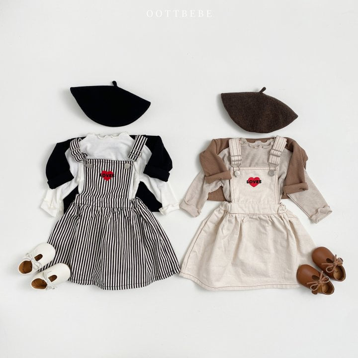 Oott Bebe - Korean Children Fashion - #prettylittlegirls - Love Suspender One-piece