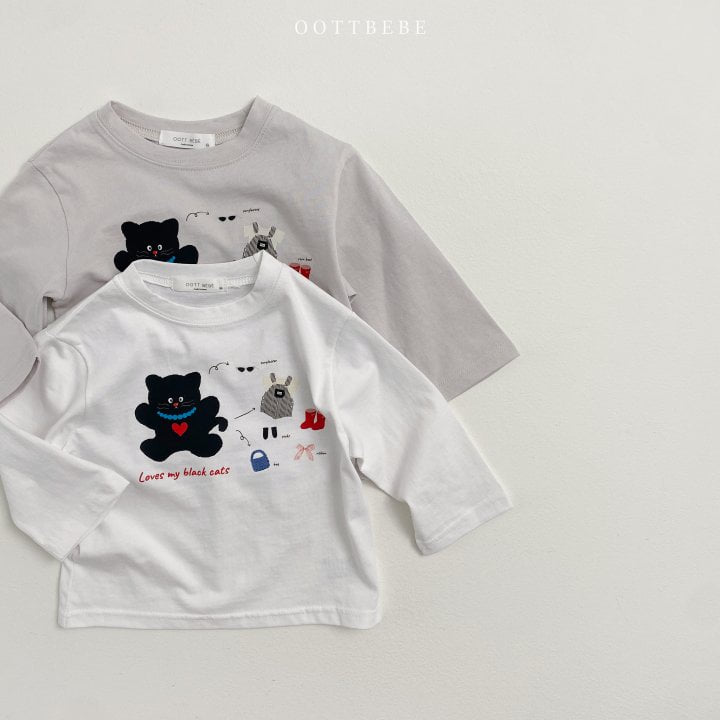 Oott Bebe - Korean Children Fashion - #toddlerclothing - Picnic Cat Tee - 10