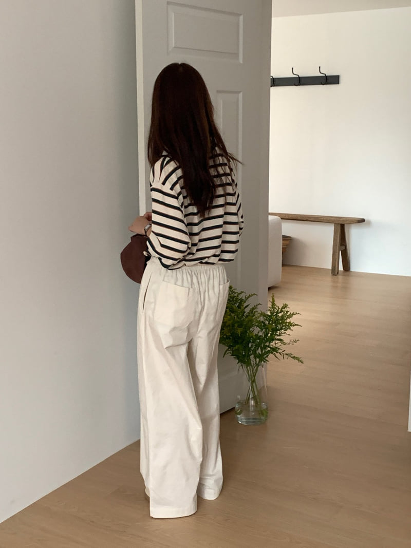 Osense - Korean Women Fashion - #momslook - Cotton Wide Tie Pants - 12