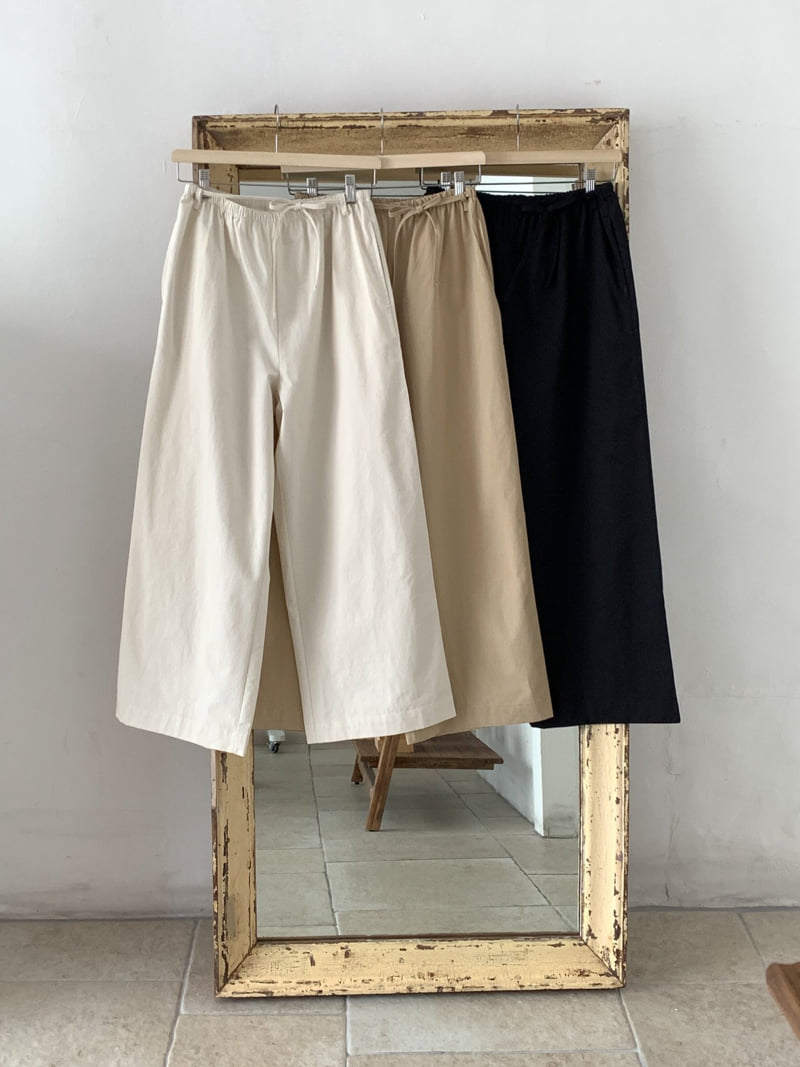 Osense - Korean Women Fashion - #momslook - Cotton Wide Tie Pants - 8