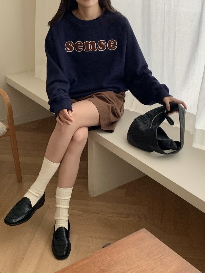 Osense - Korean Women Fashion - #momslook - Sense Embroidery Sweatshirts - 9