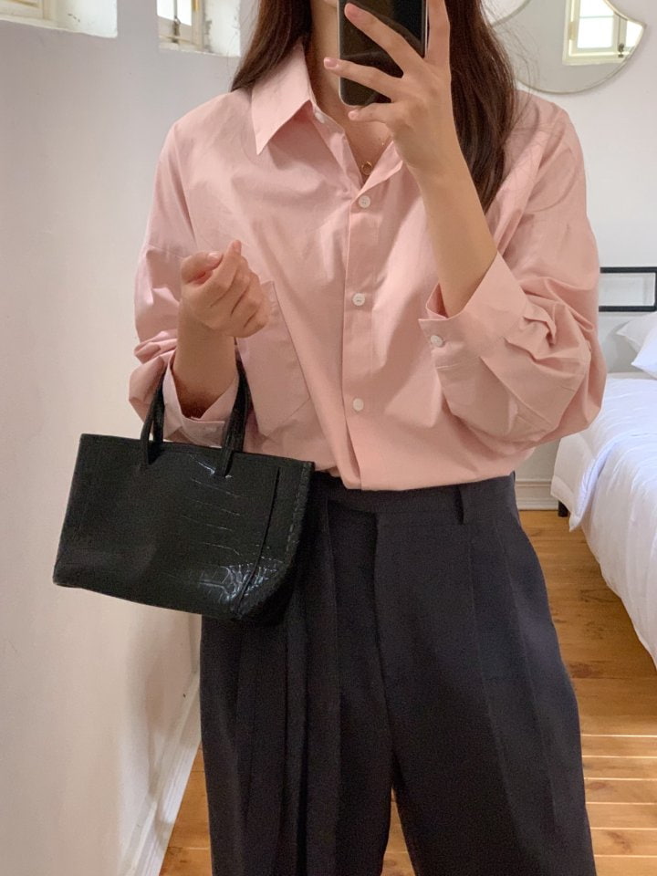 Osense - Korean Women Fashion - #momslook - Autumn Basic Shirt - 2