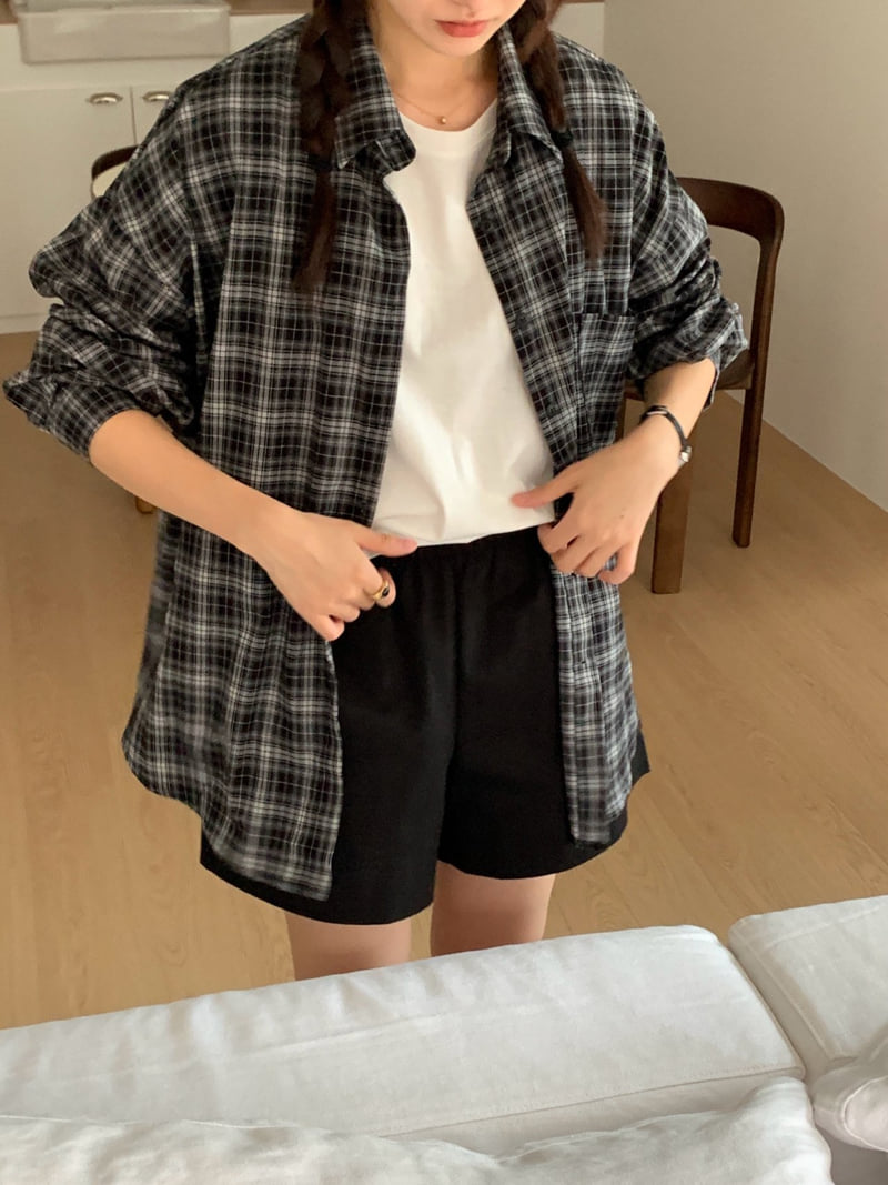 Osense - Korean Women Fashion - #momslook - Luna Check Shirt - 4