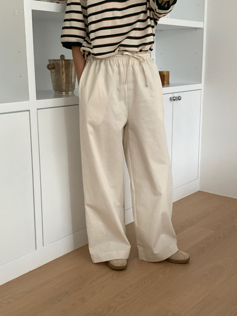 Osense - Korean Women Fashion - #womensfashion - Cotton Wide Tie Pants - 11