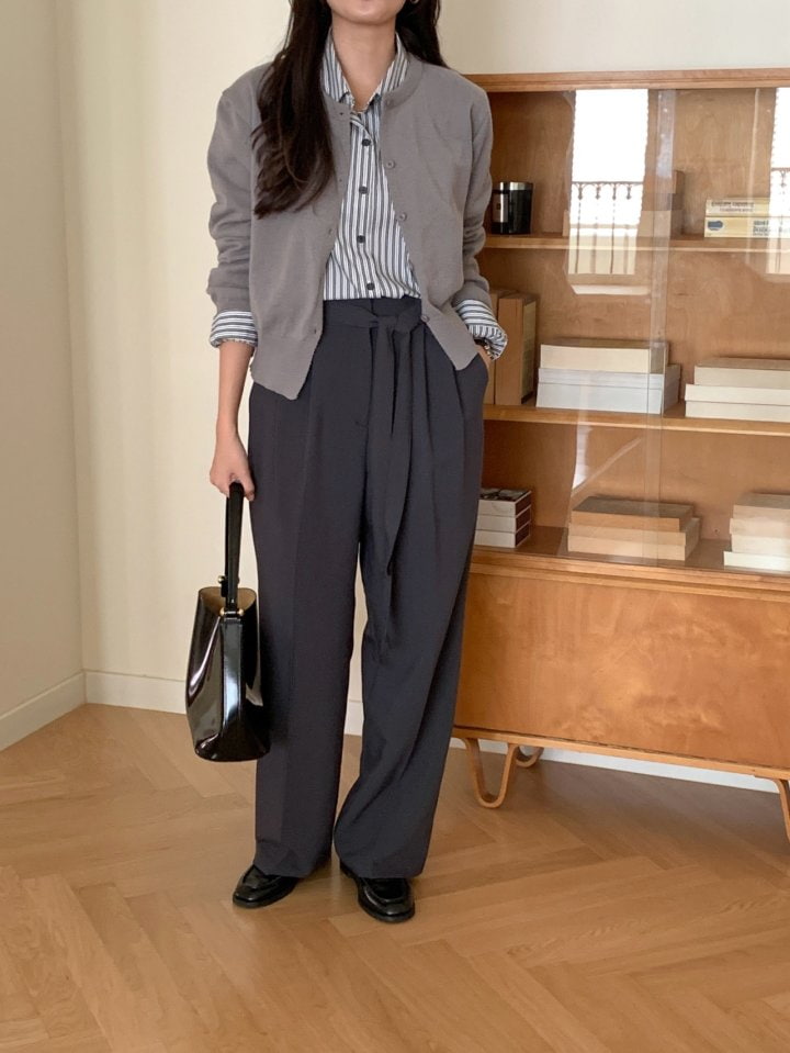 Osense - Korean Women Fashion - #womensfashion - Wool Tie Slacks - 2