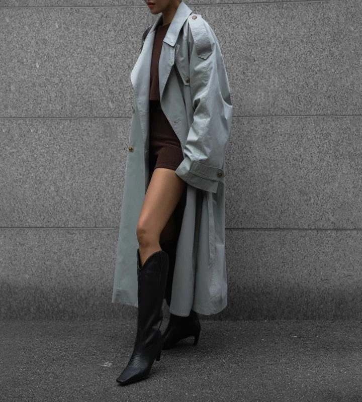 Paper Moon - Korean Women Fashion - #momslook - Classic Oversized Vintage Trench Coat - 3