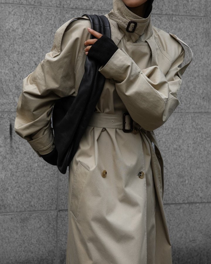 Paper Moon - Korean Women Fashion - #momslook - Classic Oversized Vintage Trench Coat - 7