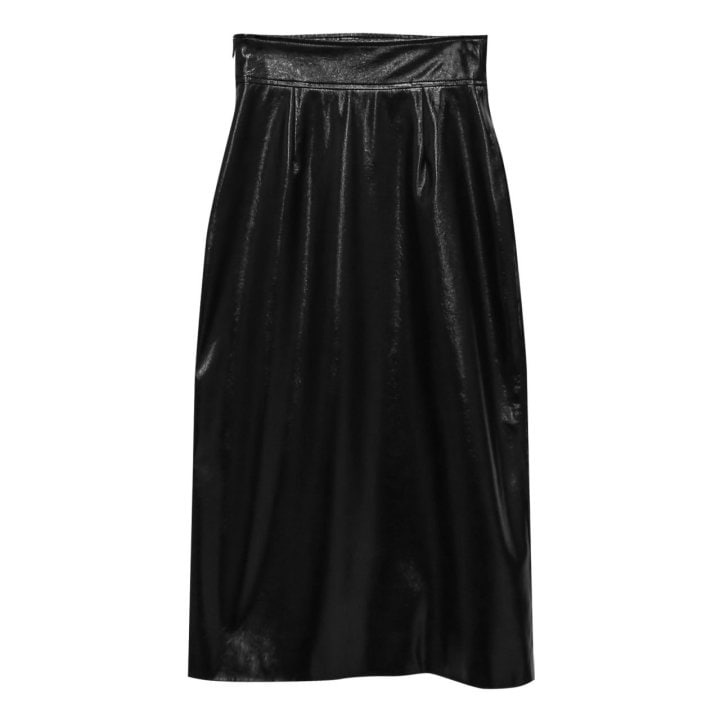 Paper Moon - Korean Women Fashion - #momslook - Metallic Leather Slit Pencile Skirt - 6