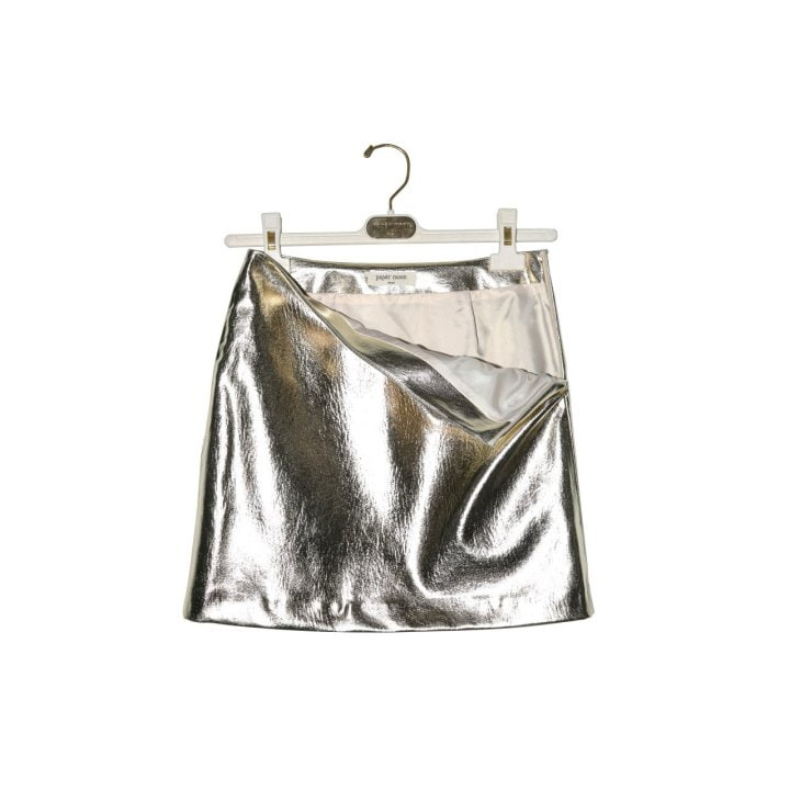 Paper Moon - Korean Women Fashion - #momslook - Metallic Leather Mini Skirt - 5