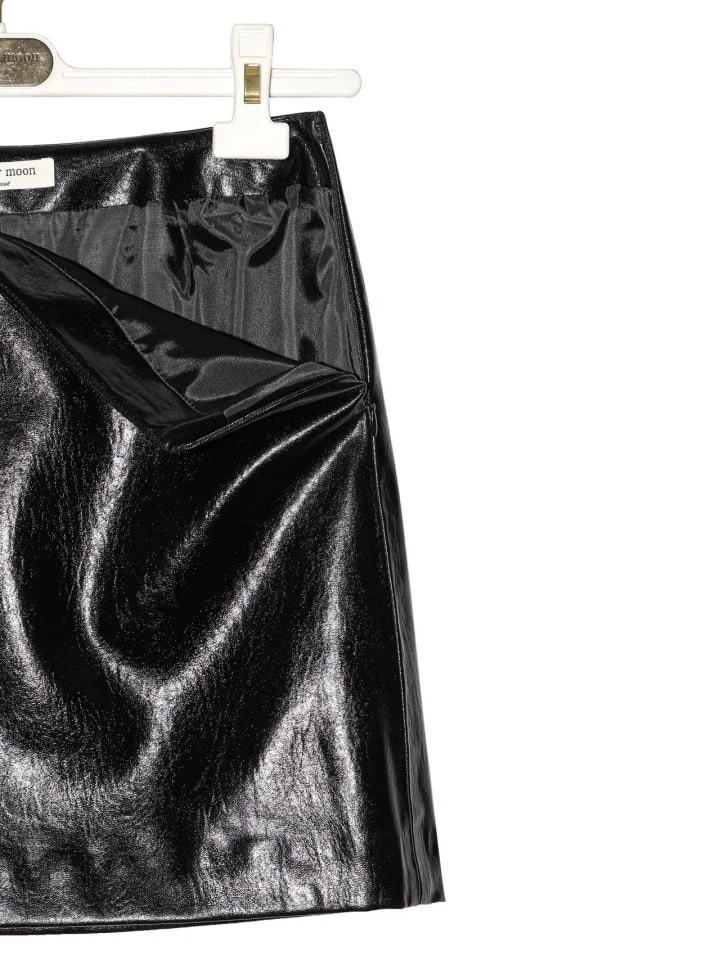 Paper Moon - Korean Women Fashion - #restrostyle - Metallic Leather Mini Skirt - 9