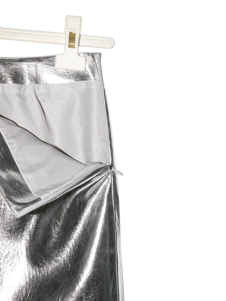 Paper Moon - Korean Women Fashion - #romanticstyle - Metallic Leather Mini Skirt - 9