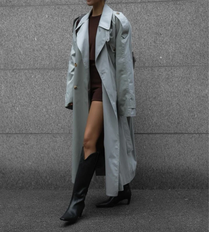 Paper Moon - Korean Women Fashion - #thelittlethings - Classic Oversized Vintage Trench Coat - 2