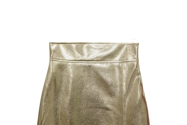 Paper Moon - Korean Women Fashion - #vintageinspired - Metallic Leather Slit Pencile Skirt - 9