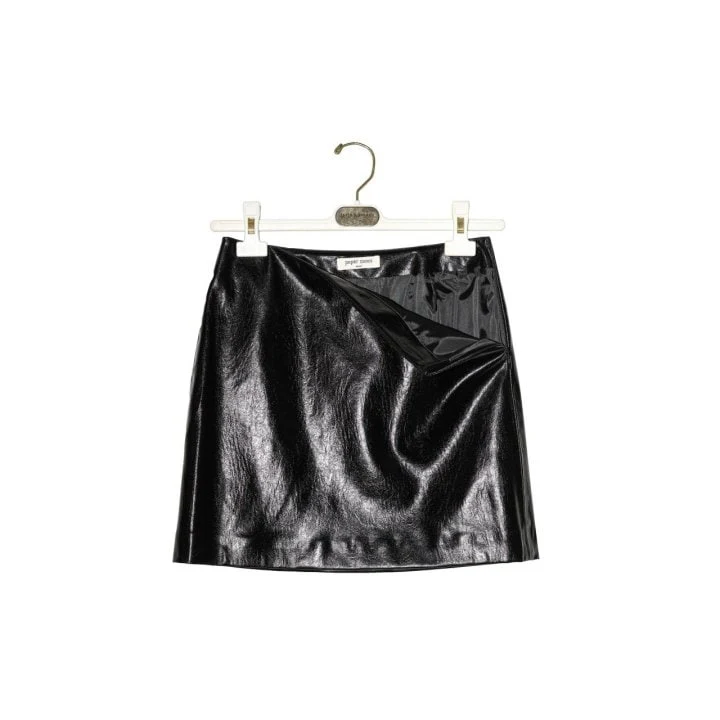 Paper Moon - Korean Women Fashion - #vintageinspired - Metallic Leather Mini Skirt - 6