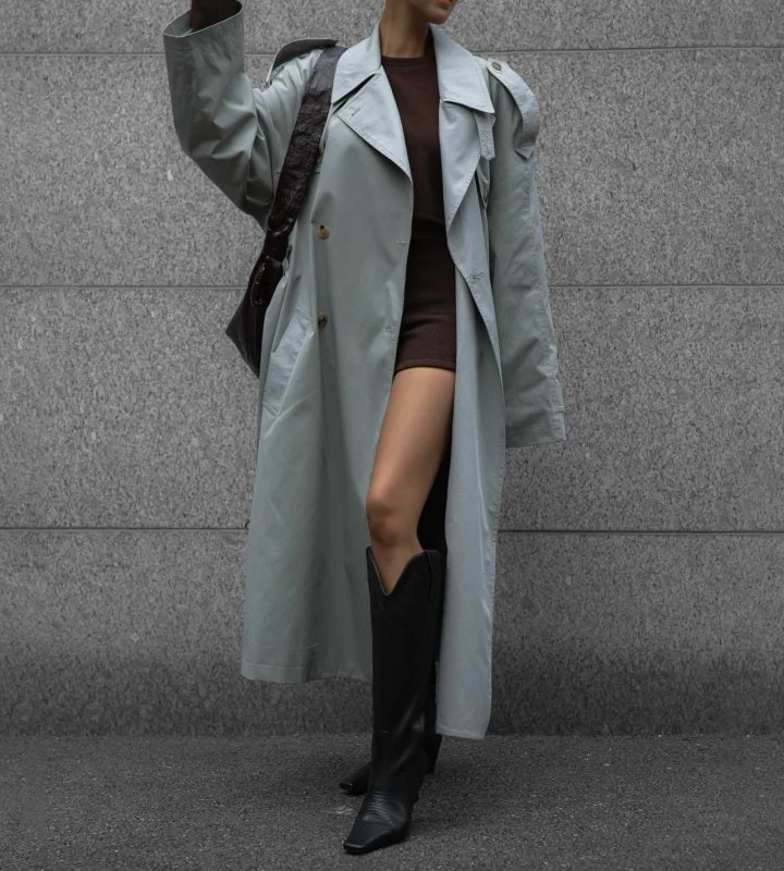 Paper Moon - Korean Women Fashion - #momslook - Classic Oversized Vintage Trench Coat - 4