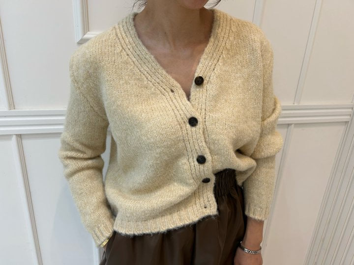 Pearls room - Korean Women Fashion - #momslook - Simple Knit Cardigan - 3