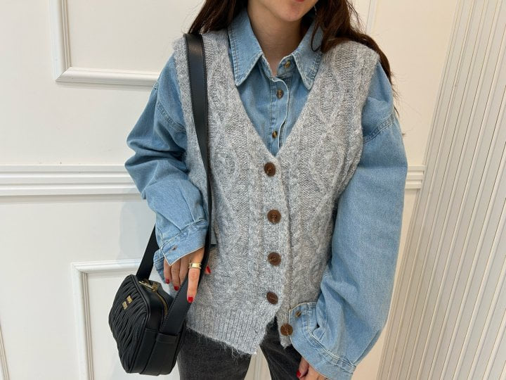 Pearls room - Korean Women Fashion - #momslook - Twist Vest - 10