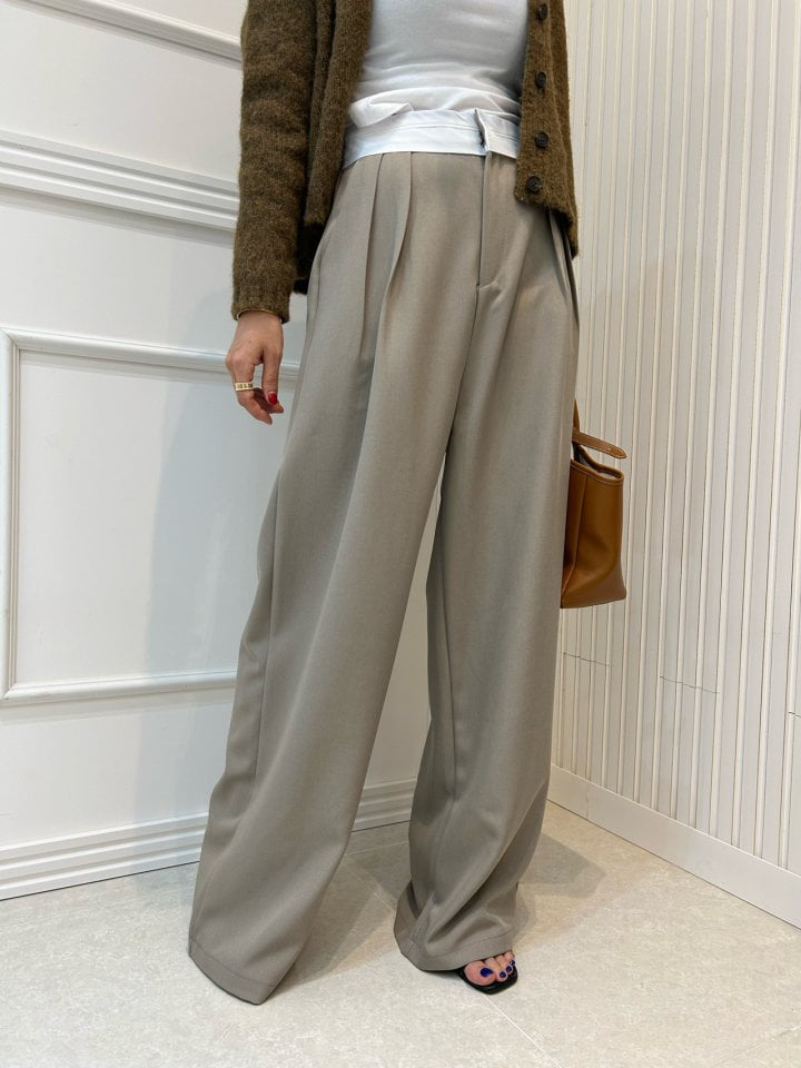 Pearls room - Korean Women Fashion - #momslook - Pintuck Slacks - 5