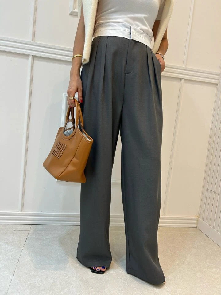 Pearls room - Korean Women Fashion - #womensfashion - Pintuck Slacks - 8