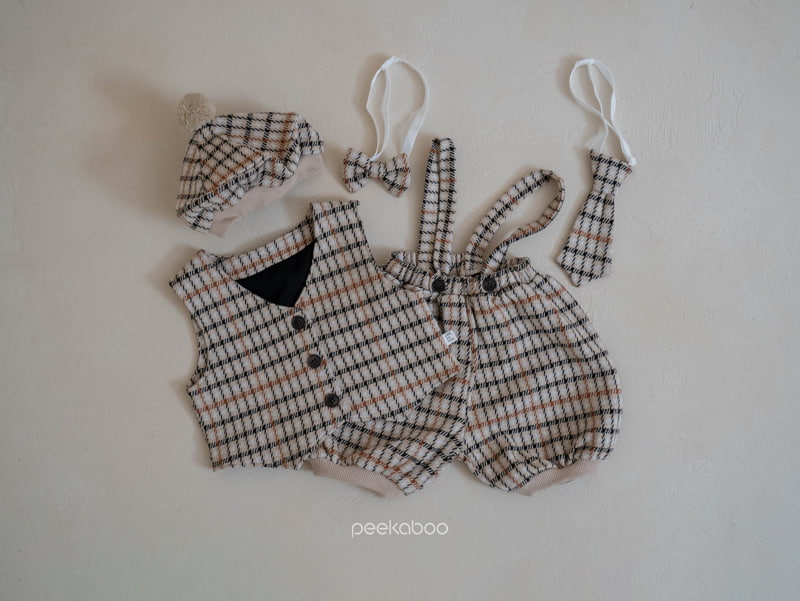 Peekaboo - Korean Baby Fashion - #babygirlfashion - Sherlock Baby Vest Bloomer Set - 3