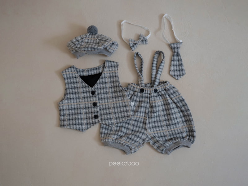 Peekaboo - Korean Baby Fashion - #babygirlfashion - Sherlock Baby Vest Bloomer Set - 4