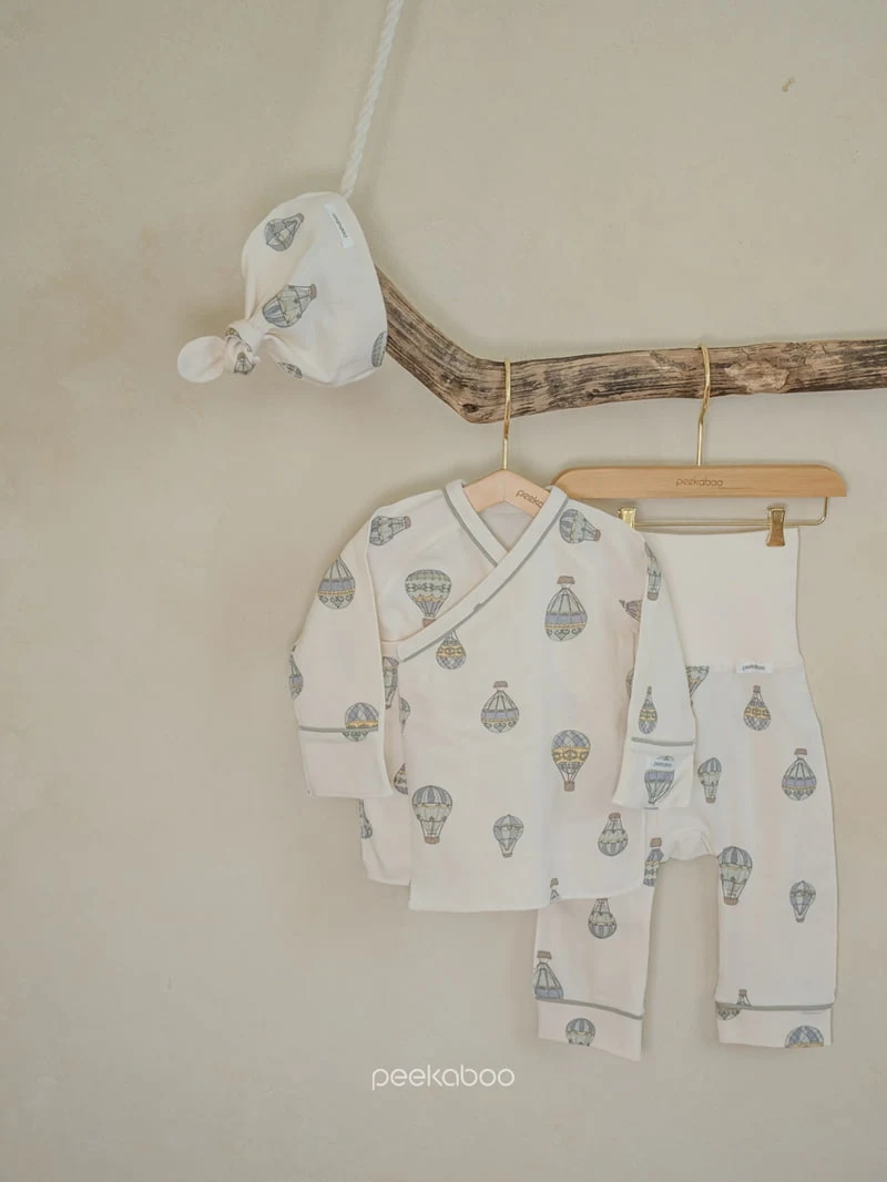 Peekaboo - Korean Baby Fashion - #babyoutfit - Hot Air Balloon new Born Bennet Set - 7