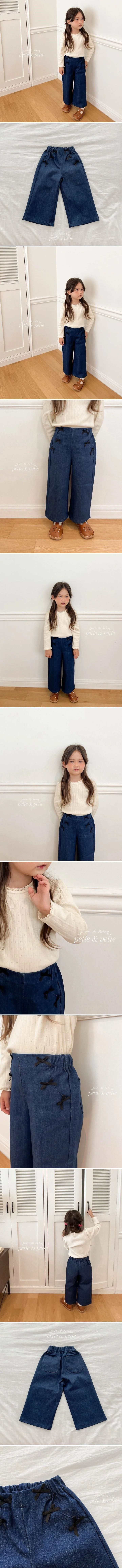 Petit & Petit - Korean Children Fashion - #littlefashionista - Ribbon Denim Pants