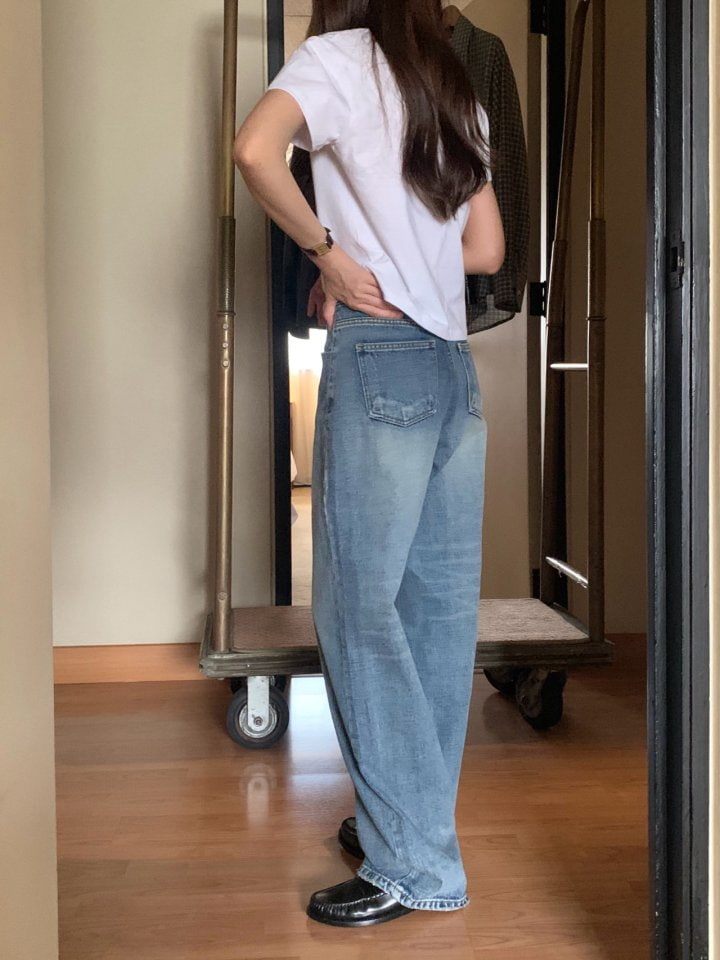 Pomelo - Korean Women Fashion - #momslook - All Brush Denim Pants - 2