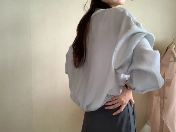 Pomelo - Korean Women Fashion - #momslook - Silky Banding Blouse