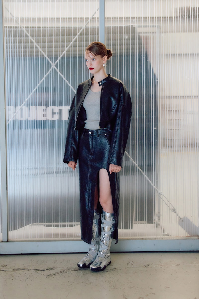 Project Wave - Korean Women Fashion - #momslook - Biker Slit Skirt - 2