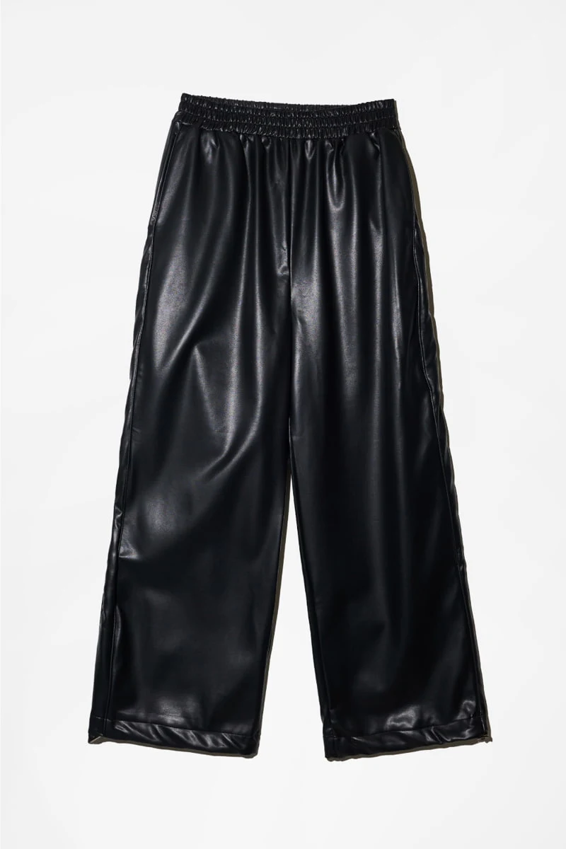 Project Wave - Korean Women Fashion - #momslook - Line Leather Pants - 10