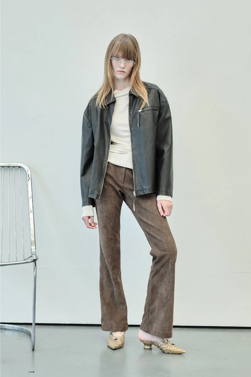 Project Wave - Korean Women Fashion - #momslook - Suede Dying Trousers